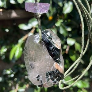 Pratt Daddy Green Tourmaline in Smokey Quartz